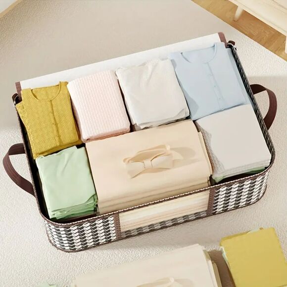 Wardrobe Quilt Clothes Organizer, Handles, Double Zip Storage Box Tote, 17 Count - Picture 3 of 4